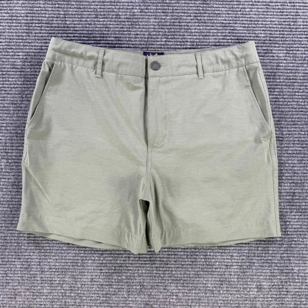 Faherty All Day Short Men 33 Green Hybrid Stretch Chino Outdoors Hike Climb Fish
